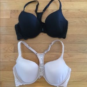 NWOT Victoria’s Secret Bras - Two - 36D - Black Nude - Front Closure